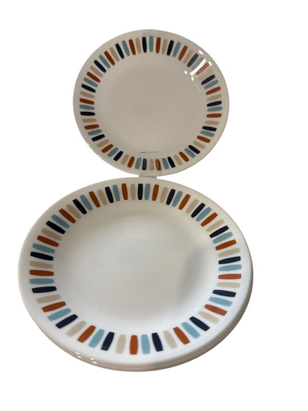 Corelle Discontinued Payden Pattern 4 Bread Plates 6.75" Retro Multicolor USA
